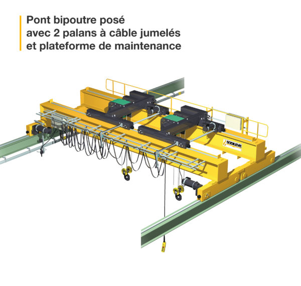 pont-roulant-bipoutre-pose-palan-electrique-cable-plateforme-maintenance