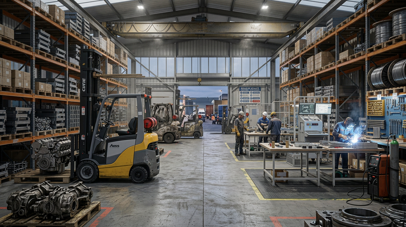 aménagement d'un atelier de manutention industrielle